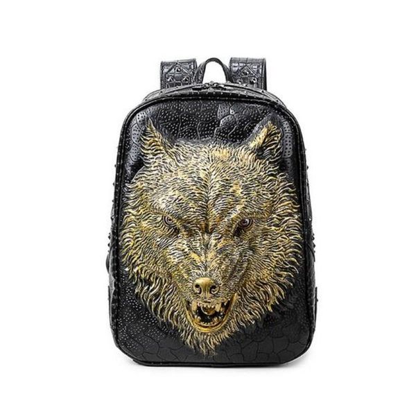 backpack 3d wolf head stylish backpacks special cool shoulder bags for teenage girls pu leather lapschool