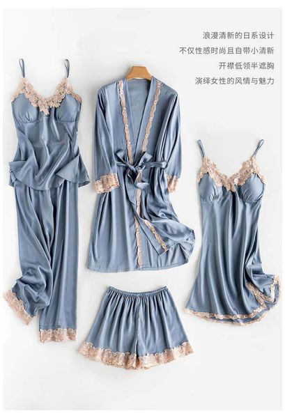 women's sleepwear sleep wear women dress pajamas summer spring/autumn ice silk five-piece suit sling thin belt chest pad, Black;red
women's sleepwear sleep wear women dress pajamas summer spring/autumn ice silk five-piece suit sling thin belt chest pad, Black;red