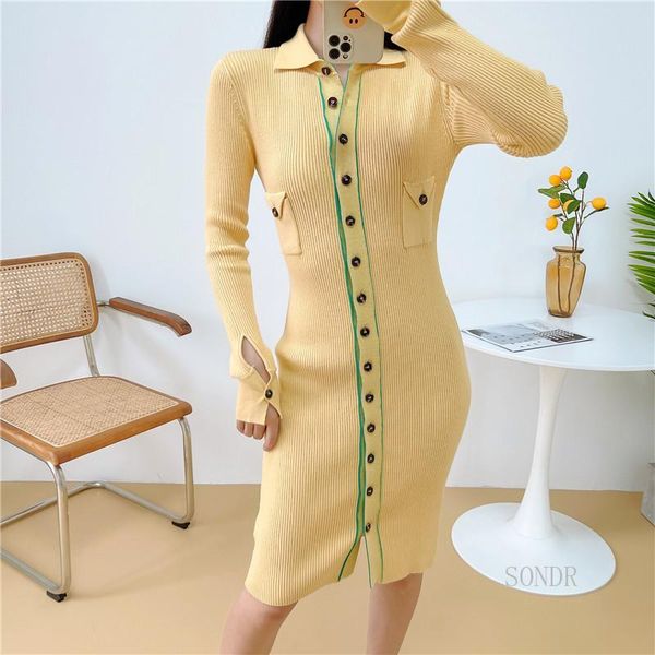 casual dresses knitted bodycon dress women elegant long winter 2021 vintage lapel collar single breasted midi sweater, Black;gray
casual dresses knitted bodycon dress women elegant long winter 2021 vintage lapel collar single breasted midi sweater, Black;gray