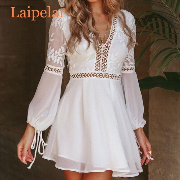 casual dresses laipelar summer fashion v-neck long sleeve lace women white trim short mini dress sundress, Black;gray
casual dresses laipelar summer fashion v-neck long sleeve lace women white trim short mini dress sundress, Black;gray