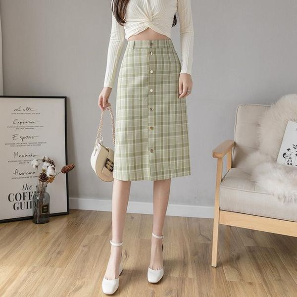 skirts summer high waist chiffon plaid women's midi skirt vintage green breathable pencil spring button, Black
skirts summer high waist chiffon plaid women's midi skirt vintage green breathable pencil spring button, Black