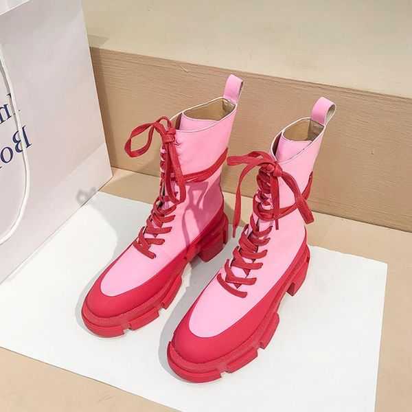 boots autumn winter women's mid-calf lace up round toe black white pink casual med heels shoes c3
boots autumn winter women's mid-calf lace up round toe black white pink casual med heels shoes c3