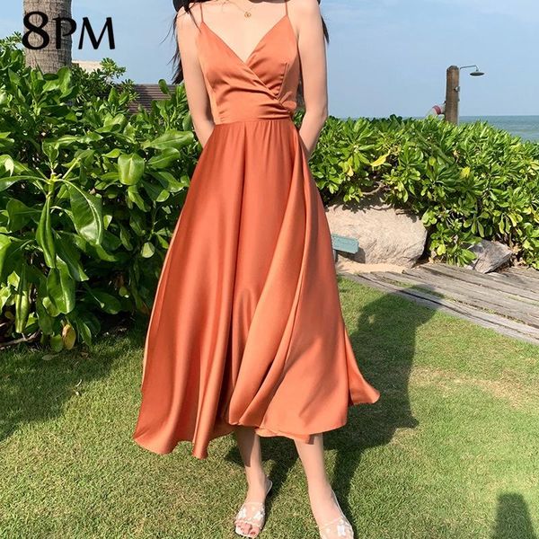 casual dresses 2021 summer women midi dress bohemian beach leisure french silk sleeveless back a line ouc125, Black;gray
casual dresses 2021 summer women midi dress bohemian beach leisure french silk sleeveless back a line ouc125, Black;gray