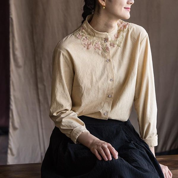 women's blouses & shirts wear loose chinese literature and art shirt autumn winter bottomed long sleeve 2021-02-13, White
women's blouses & shirts wear loose chinese literature and art shirt autumn winter bottomed long sleeve 2021-02-13, White