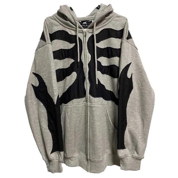 women's hoodies & sweatshirts zip-up y2k harajuku loose skull print goth women grunge hooded coat solid color retro clothes sweatshirt, Black
women's hoodies & sweatshirts zip-up y2k harajuku loose skull print goth women grunge hooded coat solid color retro clothes sweatshirt, Black