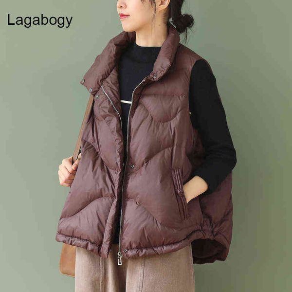 lagabogy women 90% white duck down vest jacket female ultra light waistcoat autumn winter zipper loose sleeveless coat 211130, Black;white
lagabogy women 90% white duck down vest jacket female ultra light waistcoat autumn winter zipper loose sleeveless coat 211130, Black;white