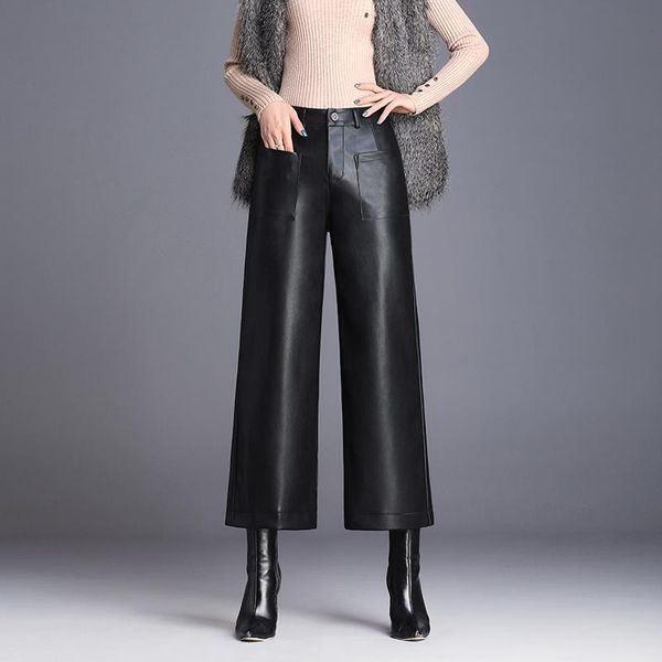 women's pants & capris winter genuine leather woman increase down nine part wide leg high sheep skin directly trousers free, Black;white
women's pants & capris winter genuine leather woman increase down nine part wide leg high sheep skin directly trousers free, Black;white