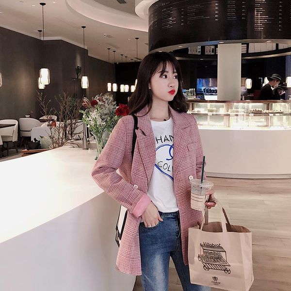 plaid korean ladies blazer pink stylish loose casual suit jacket bleiser mujer vintage spring autumn women mm60nxz women's suits & blaz, White;black
plaid korean ladies blazer pink stylish loose casual suit jacket bleiser mujer vintage spring autumn women mm60nxz women's suits & blaz, White;black