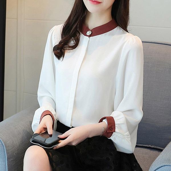 women's blouses & shirts women chiffon casual korean long sleeve shirt elegant office blouse ladies streetwear solid, White
women's blouses & shirts women chiffon casual korean long sleeve shirt elegant office blouse ladies streetwear solid, White