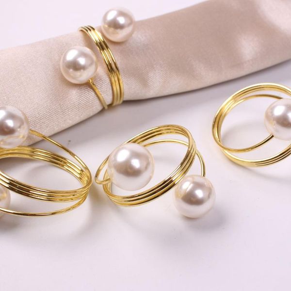 napkin rings 4pcs / metal imitation pearl spring ring deskdecoration is used for family parties, weddings, western and el
napkin rings 4pcs / metal imitation pearl spring ring deskdecoration is used for family parties, weddings, western and el