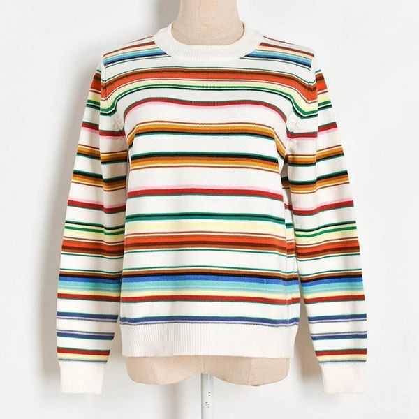 women's sweaters 2021 autumn and winter hit color strip round neck simple long-sleeved knitted sweater pullover all-match 0919, White;black
women's sweaters 2021 autumn and winter hit color strip round neck simple long-sleeved knitted sweater pullover all-match 0919, White;black