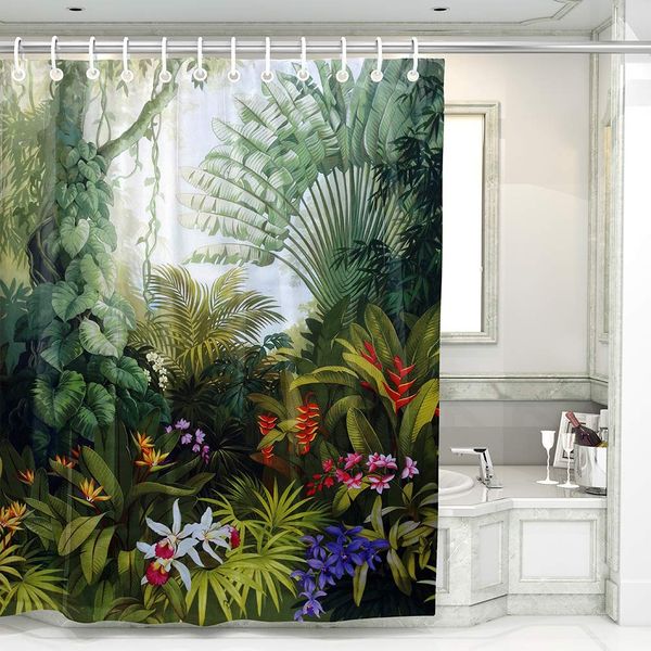 shower curtain durable polyester shower curtain with 12 hooks floral design rainforest jungle scene bathroom decor bath curtain
shower curtain durable polyester shower curtain with 12 hooks floral design rainforest jungle scene bathroom decor bath curtain