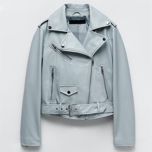 zaaho spring autumn women black faux leather jacket solid zipper with belt biker coat female casual outerwear 211215
zaaho spring autumn women black faux leather jacket solid zipper with belt biker coat female casual outerwear 211215