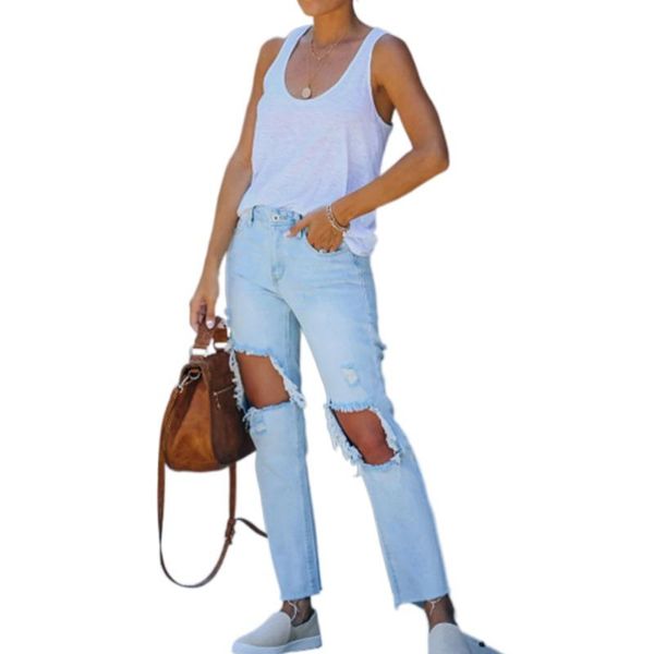 women's jeans ripped skinny for women straight leg high waist denim pants causal solid color hole full length light blue female trouser
women's jeans ripped skinny for women straight leg high waist denim pants causal solid color hole full length light blue female trouser