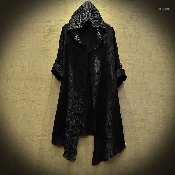 men's trench coats hip hop streetwear linen cloak thin men long coat 2021 black cardigan spring summer jacket, Tan;black
men's trench coats hip hop streetwear linen cloak thin men long coat 2021 black cardigan spring summer jacket, Tan;black