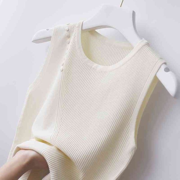 femme summer sleeveless knit tank women blusas mujer de moda verano o-neck white knitted tank women e823 210602
femme summer sleeveless knit tank women blusas mujer de moda verano o-neck white knitted tank women e823 210602