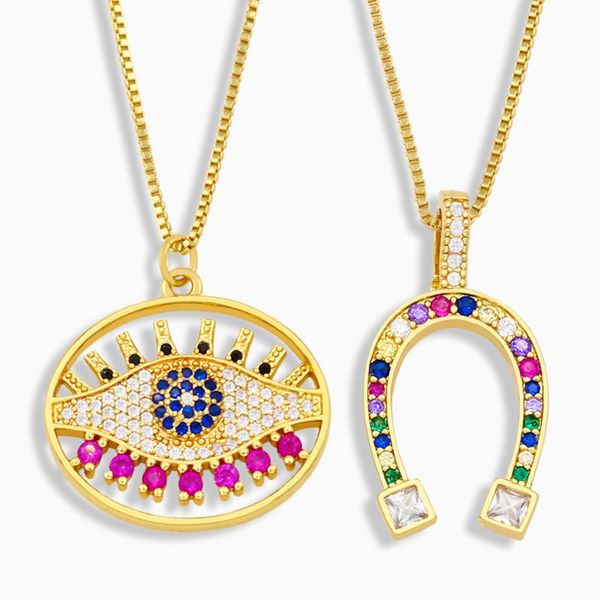 Gold Plated Evil Eye Necklace For Women U-shaped Magnet Pendant CZ Cubic Zirconia Wholesale Jewelry Gifts Nkev12 Necklaces, Silver
Gold Plated Evil Eye Necklace For Women U-shaped Magnet Pendant CZ Cubic Zirconia Wholesale Jewelry Gifts Nkev12 Necklaces, Silver