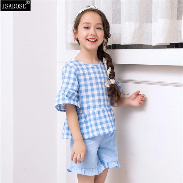clothing sets isarose kids plaid shorts light blue ruffle butterfly sleeve breathable cotton girls children fashion clothes set outwear, White
clothing sets isarose kids plaid shorts light blue ruffle butterfly sleeve breathable cotton girls children fashion clothes set outwear, White