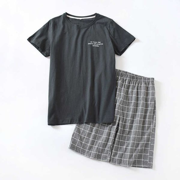 summer pajamas men's thin loose short sleeve shorts, summer can wear sports home suit, Gray
summer pajamas men's thin loose short sleeve shorts, summer can wear sports home suit, Gray