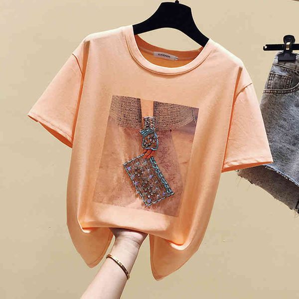 women's t-shirt sequins t shirt women vintage beading female fashion summer cotton womens woman korean clothes tshirt femme l2c7, White
women's t-shirt sequins t shirt women vintage beading female fashion summer cotton womens woman korean clothes tshirt femme l2c7, White