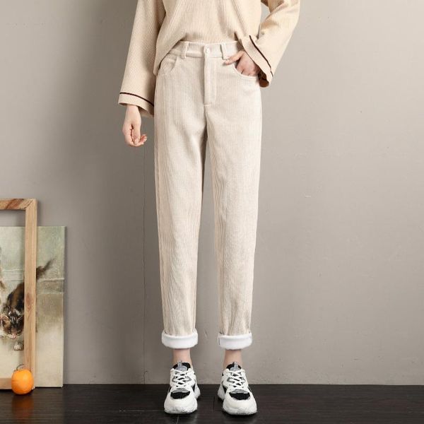 women's pants & capris 2021 velvet corduroy solid cotton trousers female winter thick warm nine-point loose harem, Black;white
women's pants & capris 2021 velvet corduroy solid cotton trousers female winter thick warm nine-point loose harem, Black;white