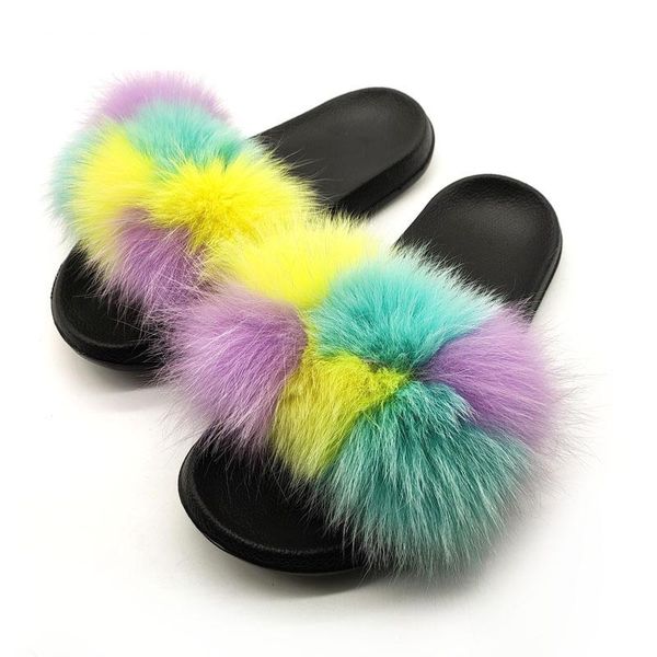 slippers summer design gingham fur women's fashion mixed-colors real furry slides light comfort fluffy home flip flops, Black
slippers summer design gingham fur women's fashion mixed-colors real furry slides light comfort fluffy home flip flops, Black