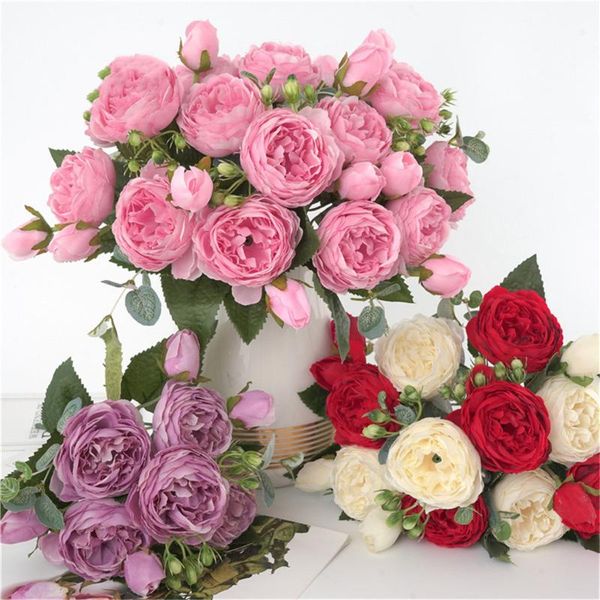 decorative flowers & wreaths 1 bouquet 9 heads artificial peony tea rose camellia silk fake flower flores for diy home garden wedding decora
decorative flowers & wreaths 1 bouquet 9 heads artificial peony tea rose camellia silk fake flower flores for diy home garden wedding decora