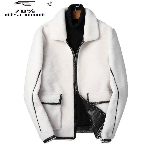 men's leather & faux short real fur coat men sheep shearing 200% wool jacket autumn winter warm mens coats veste hiver f-jsj-2820 kj242, Black 
men's leather & faux short real fur coat men sheep shearing 200% wool jacket autumn winter warm mens coats veste hiver f-jsj-2820 kj242, Black