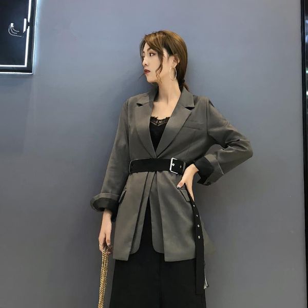 women's suits & blazers suit jacket blazer for office women korean waist belt slim black thin long 2021 spring, White;black
women's suits & blazers suit jacket blazer for office women korean waist belt slim black thin long 2021 spring, White;black