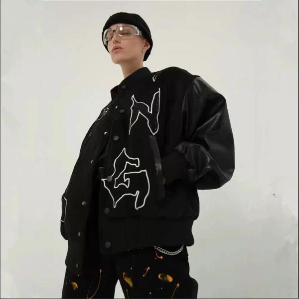 men's jackets godlikeu men spring autumn baseball embroidery black loose fashion designer coat, Black;brown
men's jackets godlikeu men spring autumn baseball embroidery black loose fashion designer coat, Black;brown