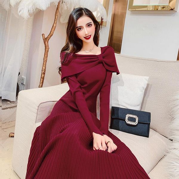 women 2021 autumn winter fashion bow pleated dresses female warm knitted dress ladies solid color loose vestidos v743 casual, Black;gray
women 2021 autumn winter fashion bow pleated dresses female warm knitted dress ladies solid color loose vestidos v743 casual, Black;gray