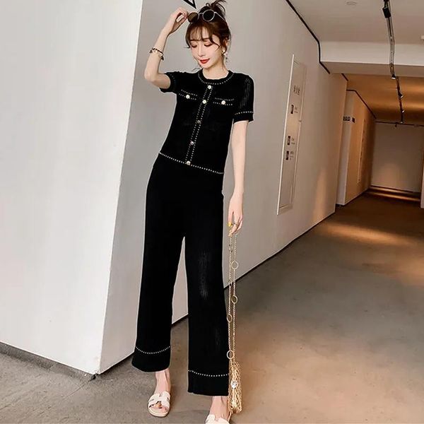 women's two piece pants elegant short knitted peice suit women casual loose wide leg luxury button breathable soft sweatsuits, White
women's two piece pants elegant short knitted peice suit women casual loose wide leg luxury button breathable soft sweatsuits, White