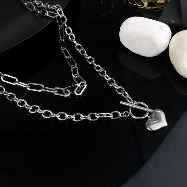 pendant necklaces double-layer love stacking hip-hop european and american fashion stainless steel necklace couple jewelry for friends famil, Silver
pendant necklaces double-layer love stacking hip-hop european and american fashion stainless steel necklace couple jewelry for friends famil, Silver