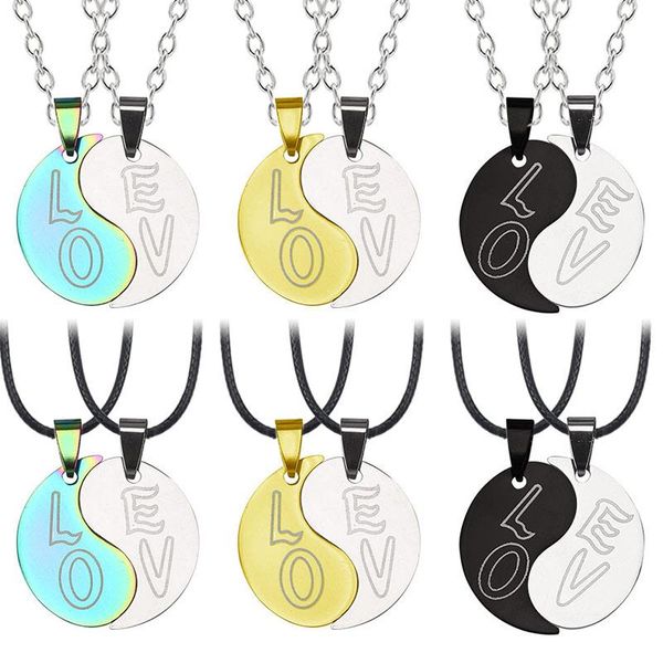 pendant necklaces fashion glamour ms. necklace couple crescent shape splicing round titanium steel optional rope chain custom jewelry gift, Silver
pendant necklaces fashion glamour ms. necklace couple crescent shape splicing round titanium steel optional rope chain custom jewelry gift, Silver