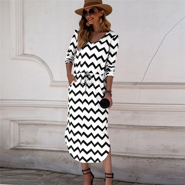 autumn casual female maxi dress v-neck long sleeves fashion striped women dresses 2021 boho loose vestidos, Black;gray
autumn casual female maxi dress v-neck long sleeves fashion striped women dresses 2021 boho loose vestidos, Black;gray