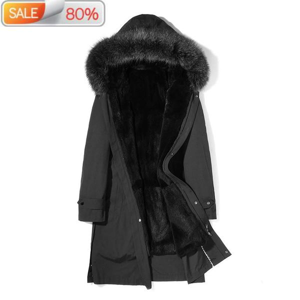 men's leather & faux winter jacket real parka liner long coat male raccoon fur collar parkas hombre invierno mg-1a16002 b21325, Black
men's leather & faux winter jacket real parka liner long coat male raccoon fur collar parkas hombre invierno mg-1a16002 b21325, Black