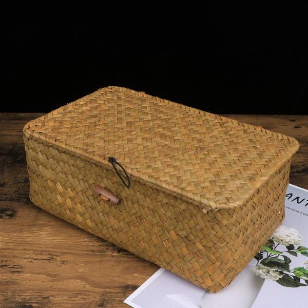 storage baskets straw basket with lid rattan woven deskclothes sundries box for bedroom home decor
storage baskets straw basket with lid rattan woven deskclothes sundries box for bedroom home decor