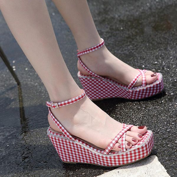 korean wedges crystal cross band lattices sandals women summer plaid canvas shoes muffins slingback platform sandalias2021, Black
korean wedges crystal cross band lattices sandals women summer plaid canvas shoes muffins slingback platform sandalias2021, Black