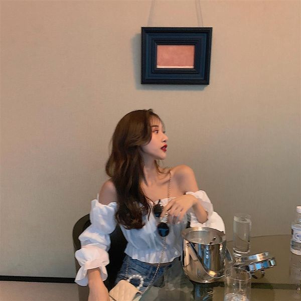 women blouse off shoulder long sleeve solid color white shirt puff ruffle tunic crop summer tube
women blouse off shoulder long sleeve solid color white shirt puff ruffle tunic crop summer tube