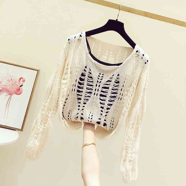 knits shirt woman spring korean style women's clothing thin sweater loose-fit hollow bell-sleeve shirts pullover, White
knits shirt woman spring korean style women's clothing thin sweater loose-fit hollow bell-sleeve shirts pullover, White