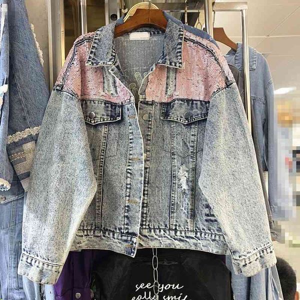 women's jackets hole ripped letter sequins loose from vintage women denim long sleeve jackets single-time korean breasted casual street, Black;brown
women's jackets hole ripped letter sequins loose from vintage women denim long sleeve jackets single-time korean breasted casual street, Black;brown