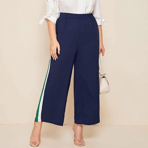 fashion women summer casual wide leg pants plus size elastic high waist side striped patchwork long loose pant trousers women's & capri, Black;white
fashion women summer casual wide leg pants plus size elastic high waist side striped patchwork long loose pant trousers women's & capri, Black;white