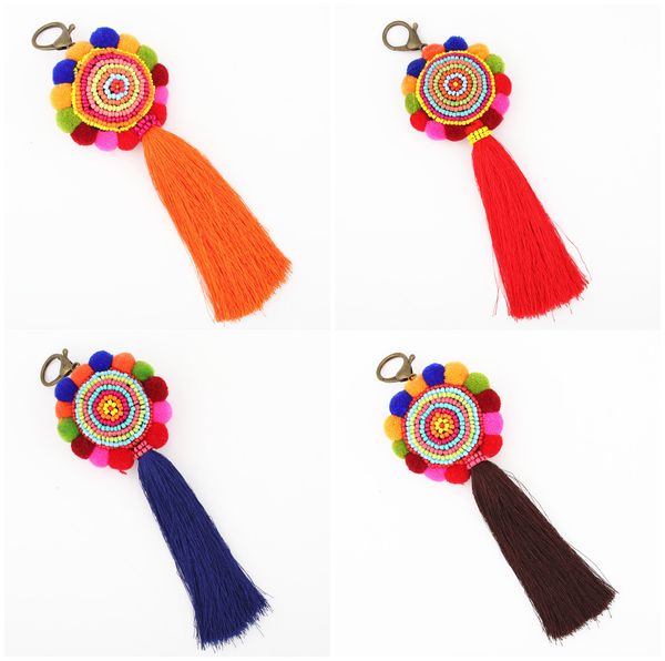 1pc handmade tassel key chains for women bags accessories 2019 beads pom pom ethnic keychain bohemian jewelry, Silver
1pc handmade tassel key chains for women bags accessories 2019 beads pom pom ethnic keychain bohemian jewelry, Silver