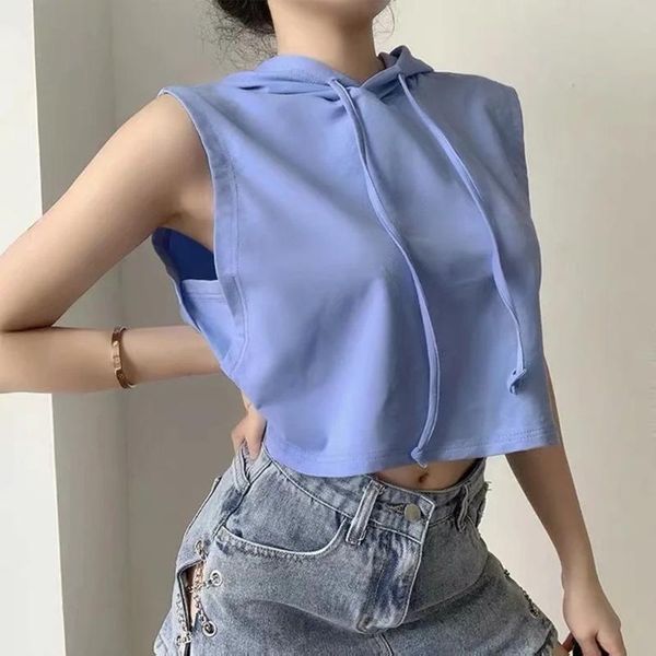 yoga outfit sleeveless pullover drawstring hooded sports crop running gym training tank loose cotton women shirt vest
yoga outfit sleeveless pullover drawstring hooded sports crop running gym training tank loose cotton women shirt vest
