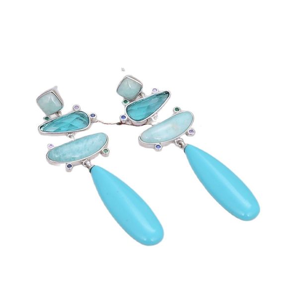 guaiguai jewelry cute white gold platecd blue turquoises green amazonites crystal teardrop stud earrings handmade for women real gems stone, Silver
guaiguai jewelry cute white gold platecd blue turquoises green amazonites crystal teardrop stud earrings handmade for women real gems stone, Silver