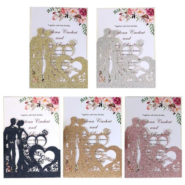 greeting cards 10pcs/set glitter laser cut ring wedding invitations card invite envelopes kit bridal shower engagement party supplies
greeting cards 10pcs/set glitter laser cut ring wedding invitations card invite envelopes kit bridal shower engagement party supplies