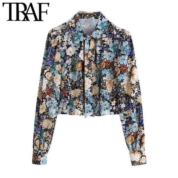 women fashion with bow tie floral print cropped blouses vintage long sleeve button-up female shirts blusas chic 210507, White
women fashion with bow tie floral print cropped blouses vintage long sleeve button-up female shirts blusas chic 210507, White