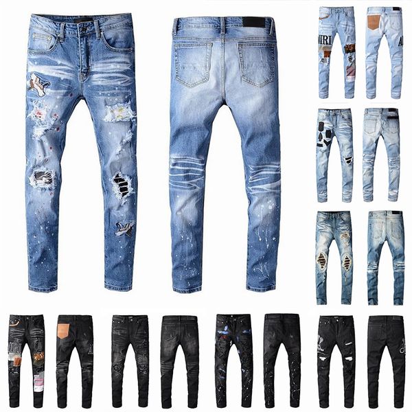 2021 mens designer jeans distressed ripped biker slim fit motorcycle biker denim for men s fashion mans black pants 20ss pour hommes, Blue
2021 mens designer jeans distressed ripped biker slim fit motorcycle biker denim for men s fashion mans black pants 20ss pour hommes, Blue