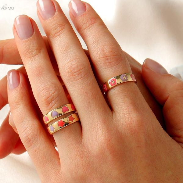 wedding rings aomu 1pc 2021 women colorful drip glaze flower heart star metal gold color for girls party jewelry gifts accessories, Slivery;golden
wedding rings aomu 1pc 2021 women colorful drip glaze flower heart star metal gold color for girls party jewelry gifts accessories, Slivery;golden