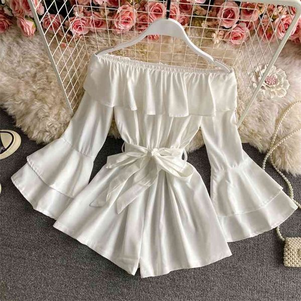 spring one-line collar off-shoulder ruffled waist thinner belted wide-leg pants jumpsuit flared sleeves gk194 210506, Black;white
spring one-line collar off-shoulder ruffled waist thinner belted wide-leg pants jumpsuit flared sleeves gk194 210506, Black;white